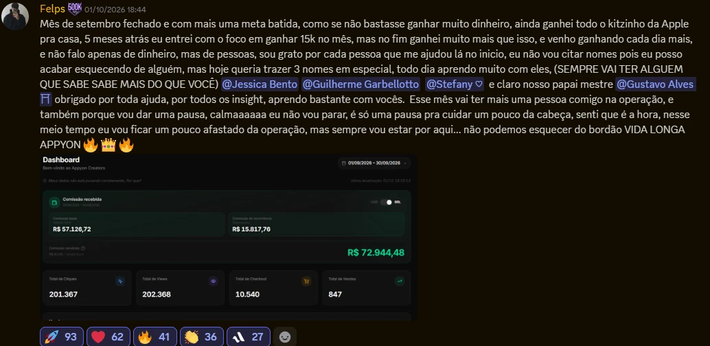 Print de resultado de aluno
